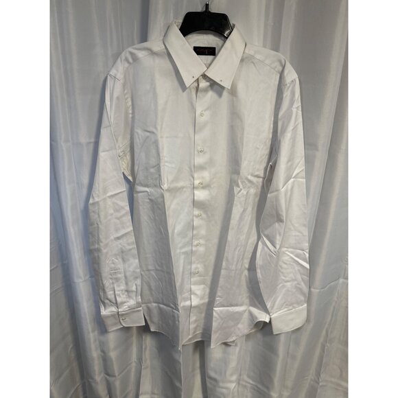Stitched Shirt Men's Long Sleeve Size 17 White Collared Dress Formal - Picture 1 of 7
